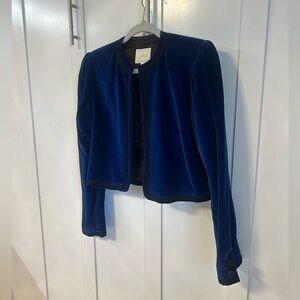 Vintage Lorch midnight blue velvet cropped bolero jacket